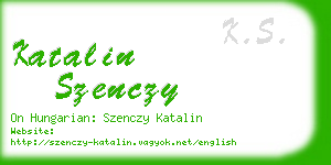 katalin szenczy business card